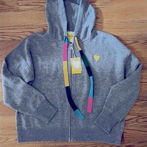 Kerri Rosenthal The Boyfriend Cashmere Zip Hoodie. Heather Grey. Large NWT